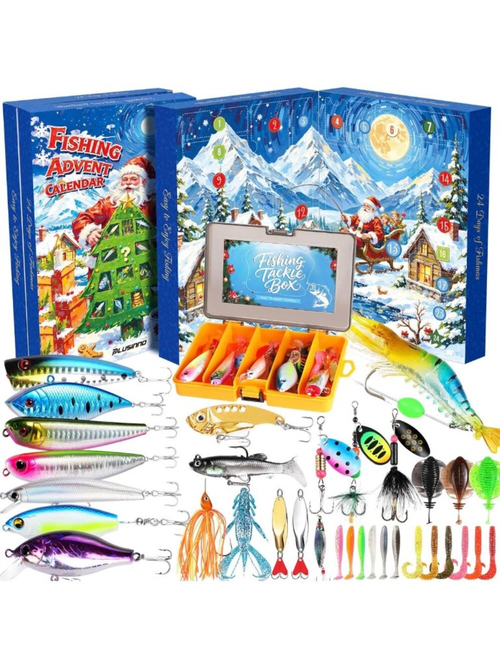 Fishing Advent Calendar 2026 | Christmas Lure Gift Set with Tackle Box